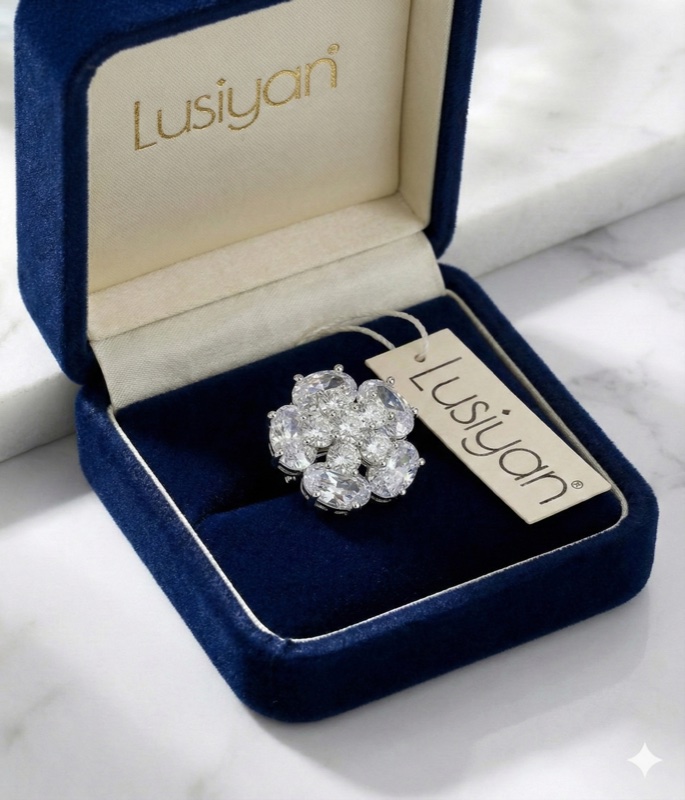LUSIYAN Crystal Flower Brooch